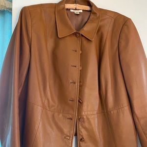 Button front Talbots Leather Jacket